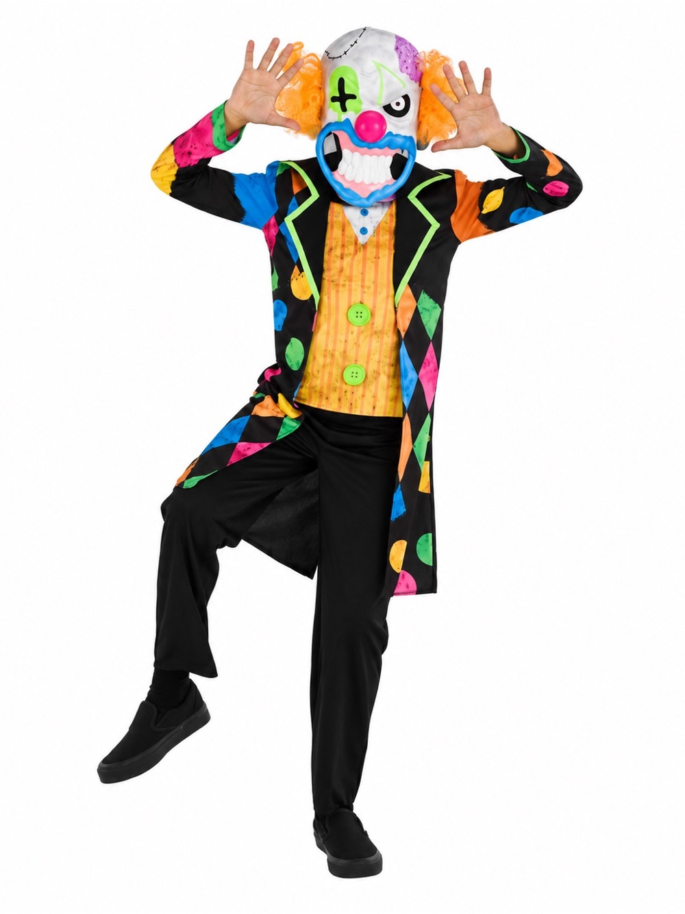 Bruiser The Clown Halloween Costume Boys Girls Child Kids Costume 4-6 / 8-10